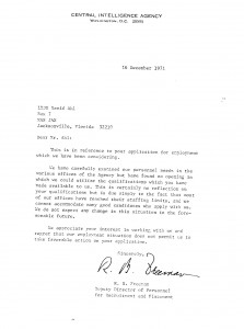 Central Intelligence Agency rejection letter1